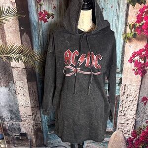 Vintage Canvas AC DC Devil Tail Graphic Hoodie Dress New In Package , sm